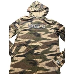 Vans Camouflage Hooded Long Sleeve Tee Shirt Men's Size S